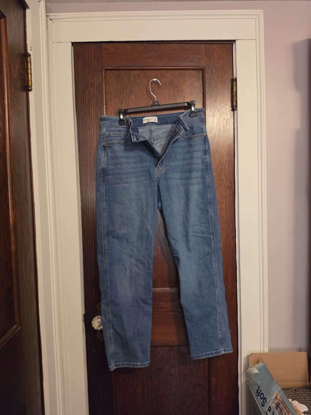 Abercrombie & Fitch Women's Straight-Leg Blue Jeans